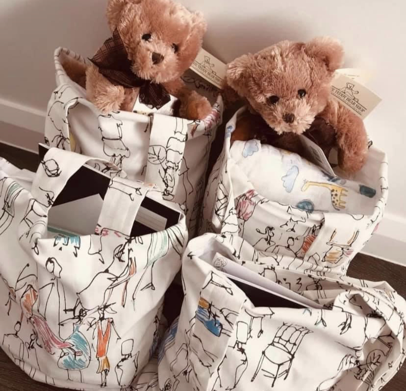 Teddy Bear Stuffed Toys in a Tote Bag with Nappies